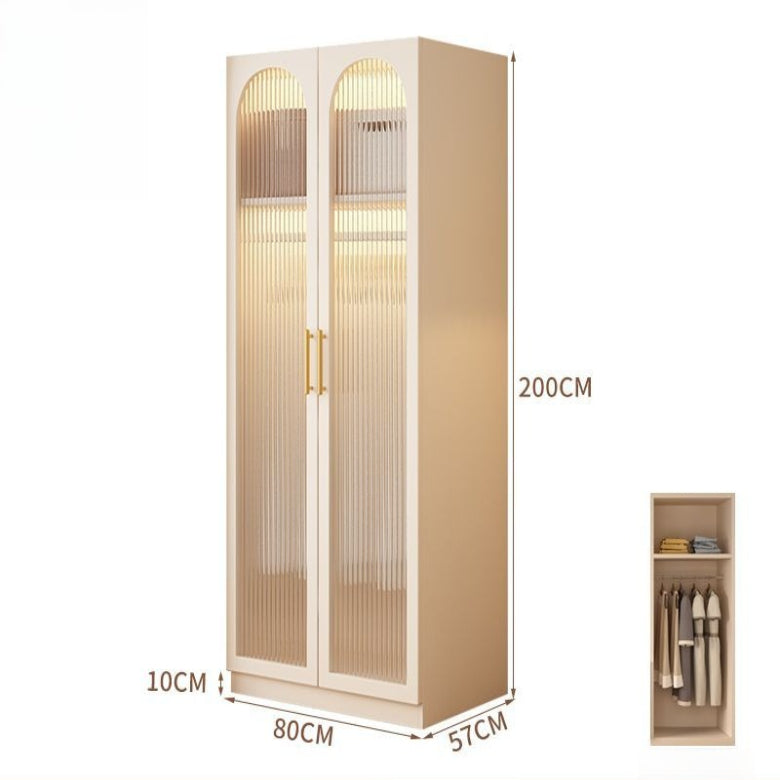 Wardrobe household bedroom solid wood cabinet to top opposite door glass combination large wardrobe with drawers combination cabinet factory
