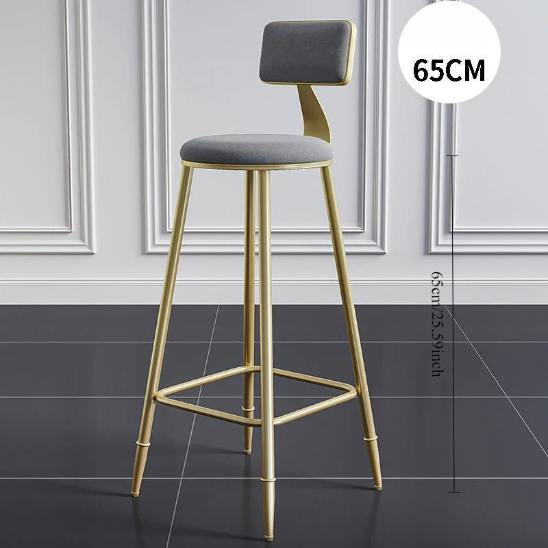 Wrought iron bar chair Modern simple home backrest Bar stool Bar chair High stool Nordic milk tea shop Front desk chair
