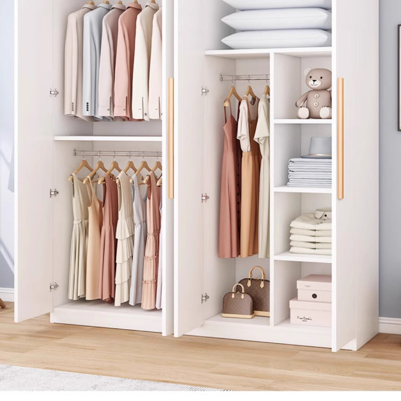 Wardrobe household bedroom rental room simple assembly e****mical granular plate small apartment storage cabinet wardrobe