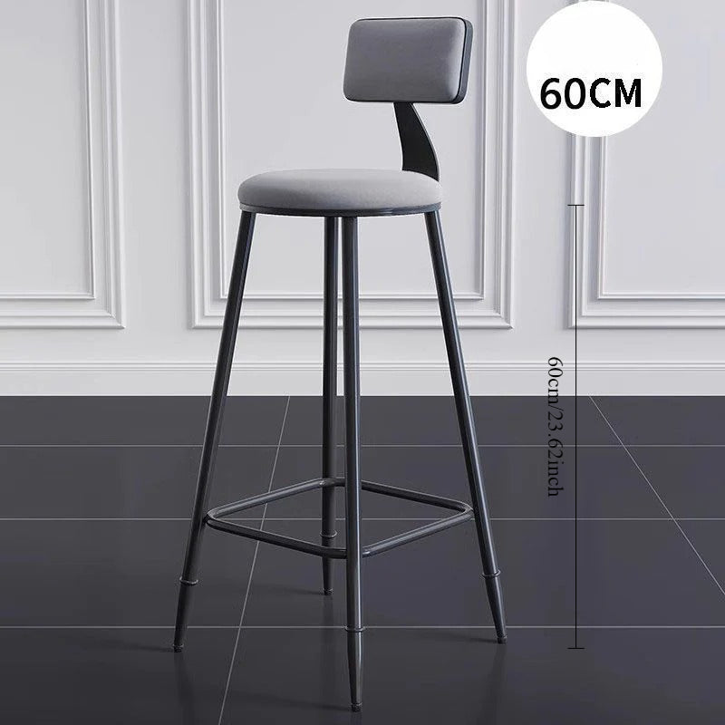 Wrought iron bar chair Modern simple home backrest Bar stool Bar chair High stool Nordic milk tea shop Front desk chair
