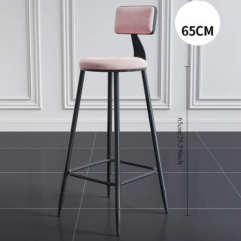 Wrought iron bar chair Modern simple home backrest Bar stool Bar chair High stool Nordic milk tea shop Front desk chair
