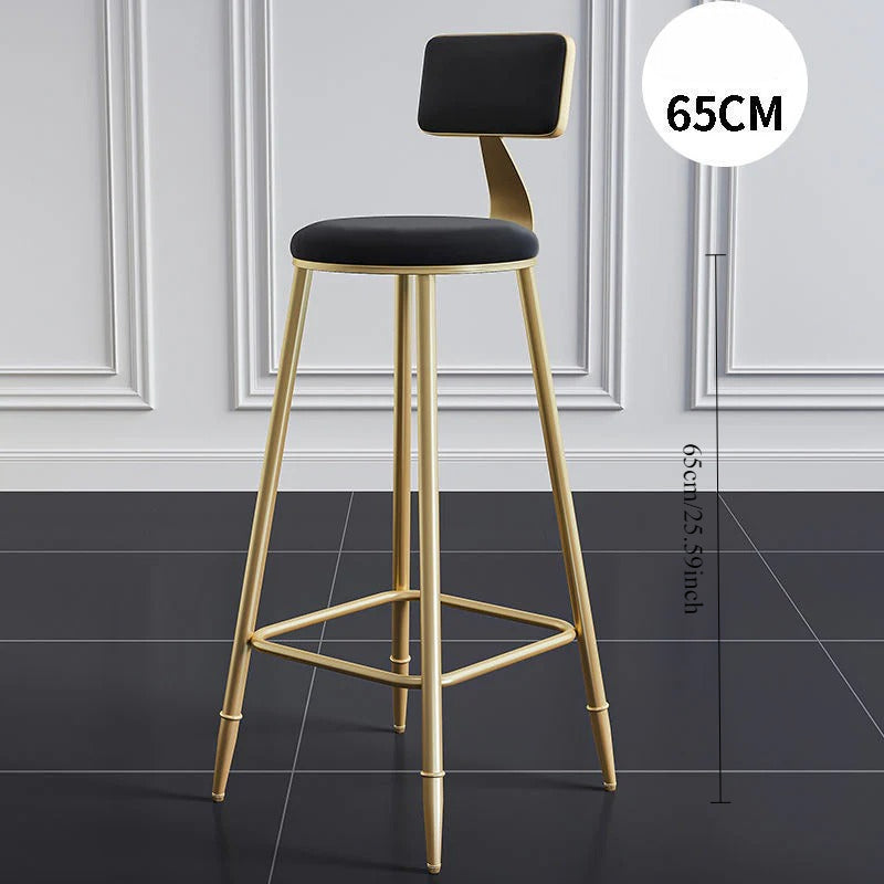 Wrought iron bar chair Modern simple home backrest Bar stool Bar chair High stool Nordic milk tea shop Front desk chair
