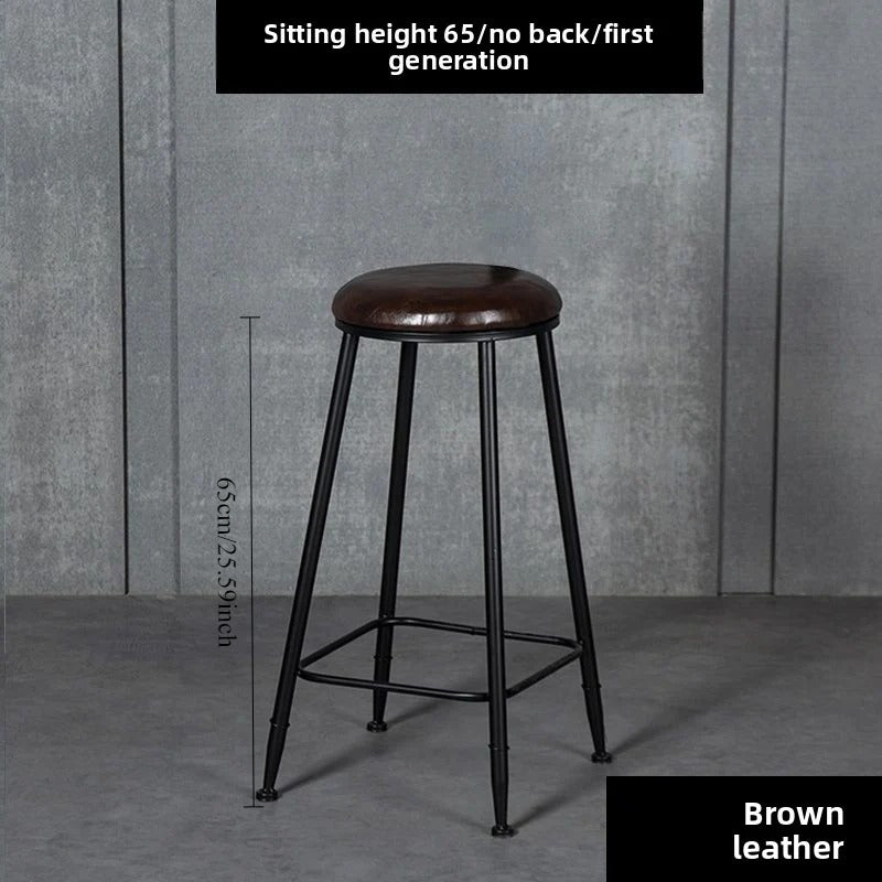 Wrought iron bar chair Modern simple home backrest Bar stool Bar chair High stool Nordic milk tea shop Front desk chair