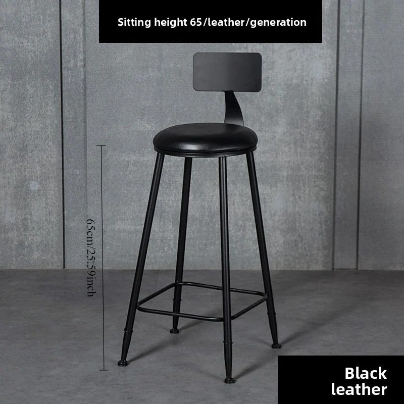 Wrought iron bar chair Modern simple home backrest Bar stool Bar chair High stool Nordic milk tea shop Front desk chair