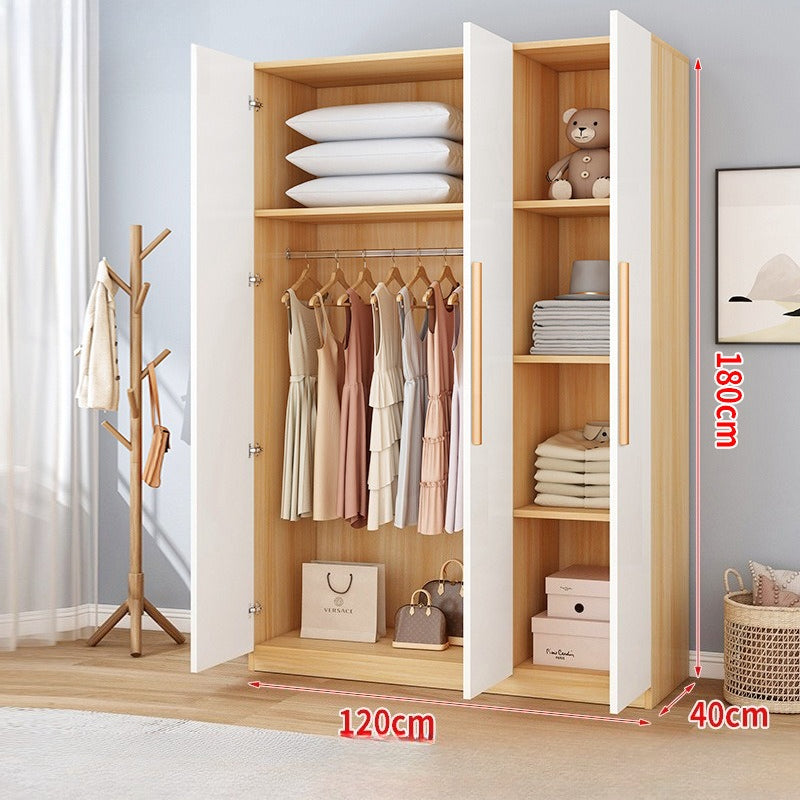 Wardrobe household bedroom rental room simple assembly e****mical granular plate small apartment storage cabinet wardrobe