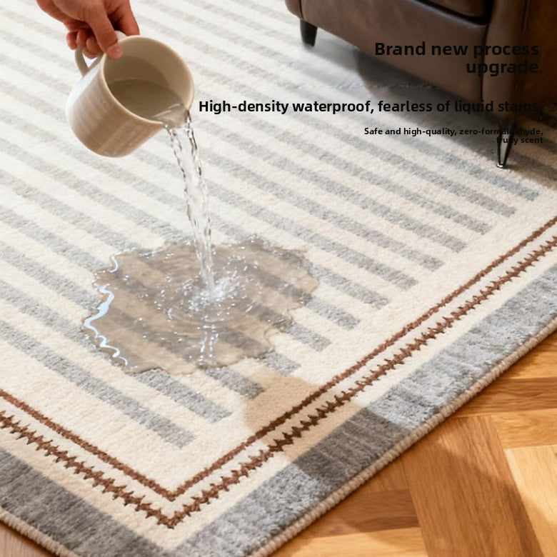Light luxury high-end carpet living room 2025 new cream wind leave-in washable sofa blanket bedside blanket bedroom floor mat