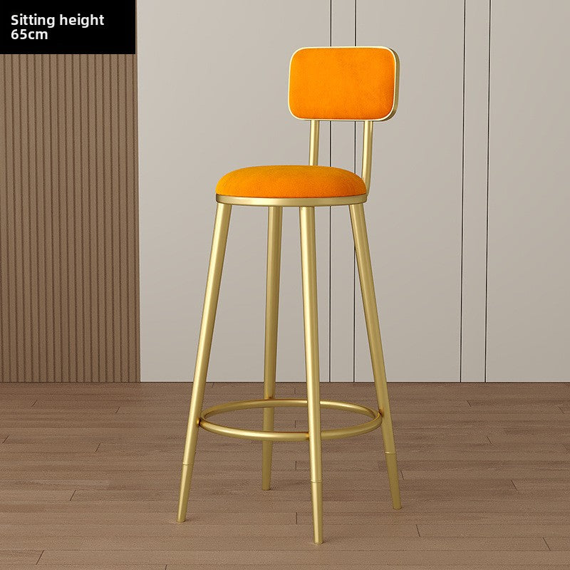 Home Bar Modern Stool Simple Tall Bar Nordic Wine Bar Chair Chair Gold Light Luxury Height Wrought Iron Back Chair