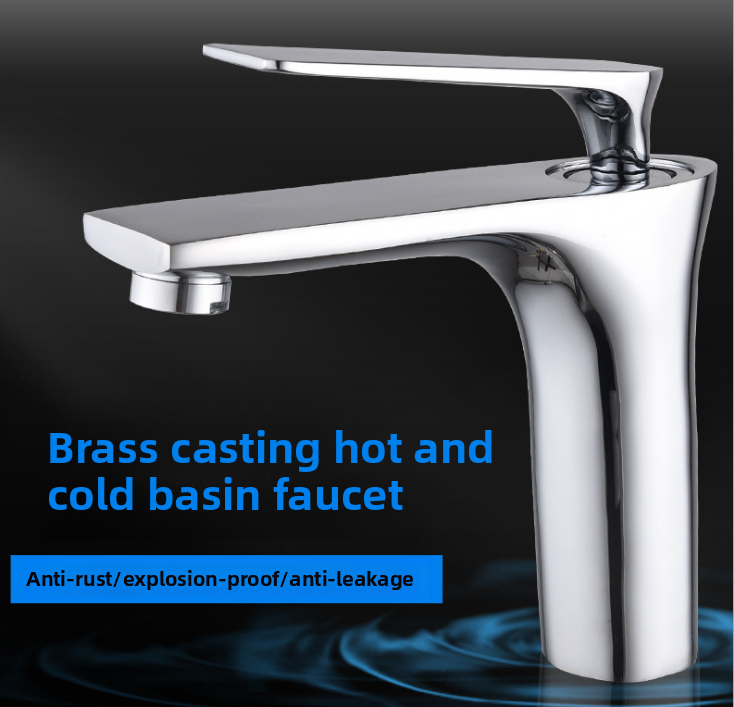 Wholesale Brass Hot and Cold Water Wash Tap Bathroom Single Handle Face Basin Faucet