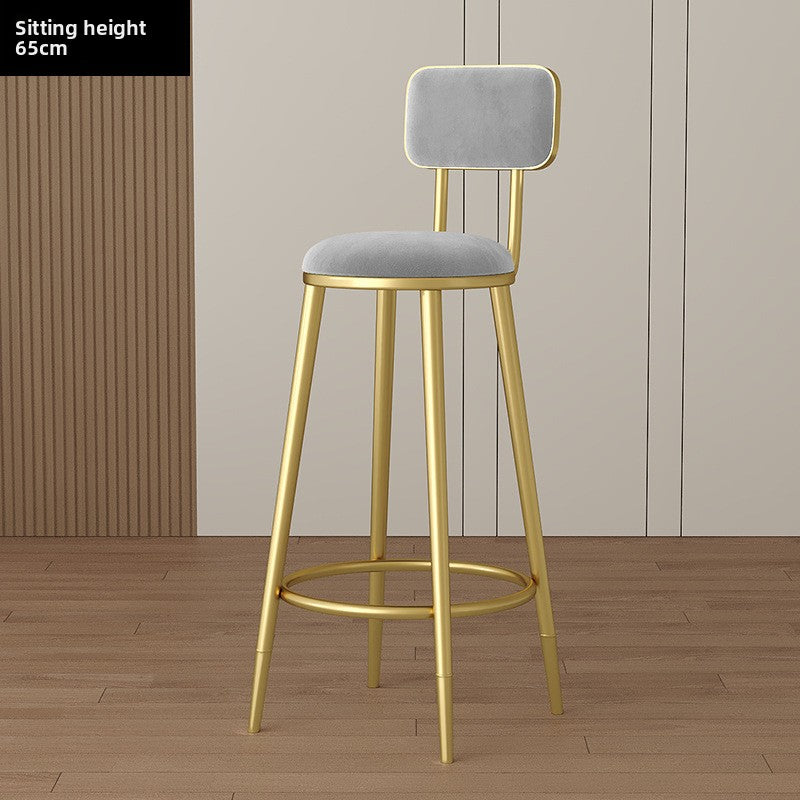 Home Bar Modern Stool Simple Tall Bar Nordic Wine Bar Chair Chair Gold Light Luxury Height Wrought Iron Back Chair