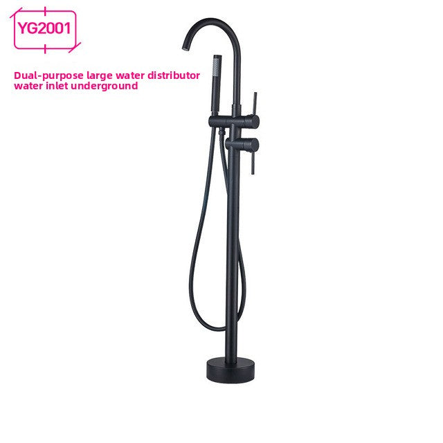 European Style Copper Shower Column Shower Bathroom Set Floor Standing Bathtub Faucet