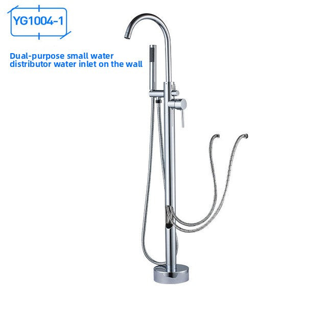 European Style Copper Shower Column Shower Bathroom Set Floor Standing Bathtub Faucet
