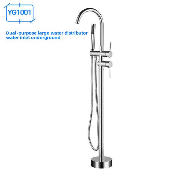 European Style Copper Shower Column Shower Bathroom Set Floor Standing Bathtub Faucet