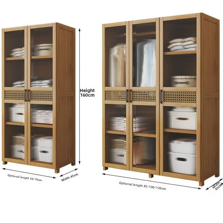 Wardrobe rental room simple and e****mical solid wood durable dormitory solid wood storage cabinet children's small apartment