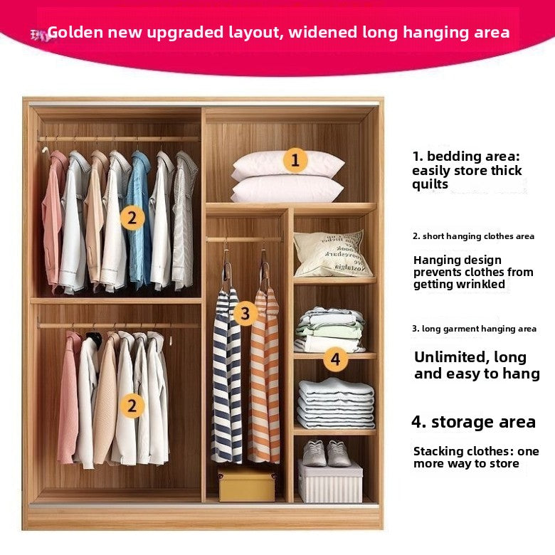 Wardrobe Home Bedroom Simple Wardrobe Strong and Durable Rental Room Clothes Cabinet Small Unit Children's Cabinet Wardrobe